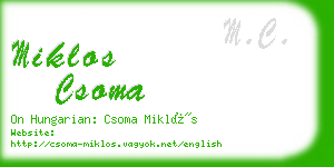 miklos csoma business card